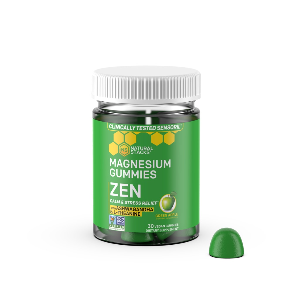 Zen Magnesium Gummies (Жевательные конфеты) -- 30 Vegan Gummies Natural Stacks