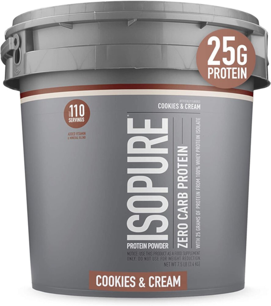 Zero Carb Protein Powder (Порошок) Cookies & Cream (Крем) -- 110 Servings (Порции) Isopure