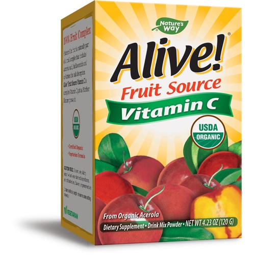 Alive! Vitamin C Drink Mix Powder (Порошок) - Made with Acerola -- 4.23 oz (Унции) Nature's Way