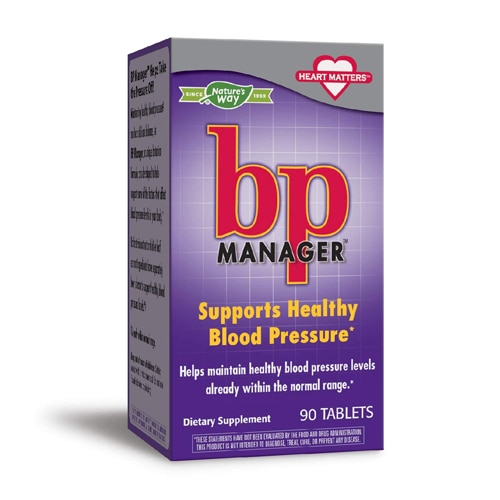 BP Manager - Поддерживает здоровое кровяное давление - 90 таблеток Nature's Way