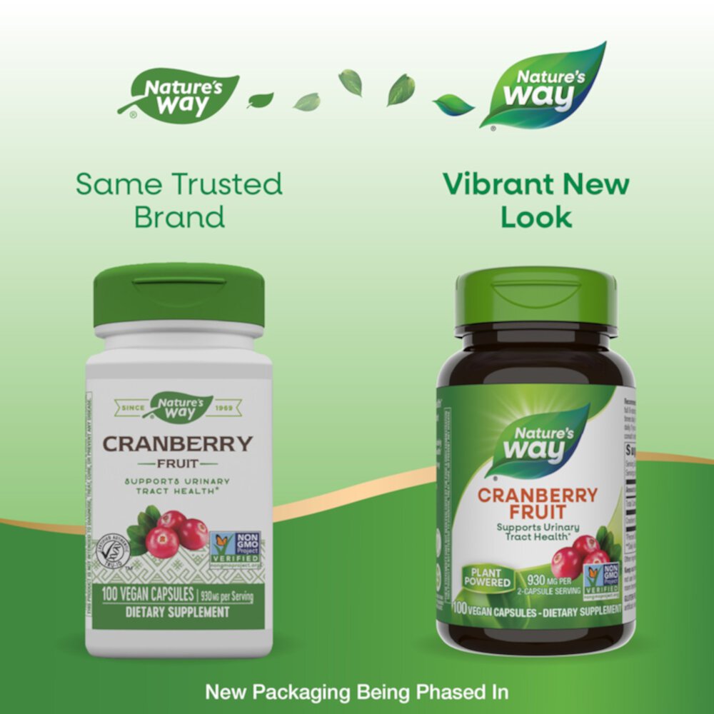 Cranberry - Supports Urinary Tract Health -- 930 mg Per Serving (Порция) - 100 Vegan Capsules (Веганские капсулы) Nature's Way