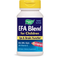 Смесь незаменимых жирных кислот для детей — ЭПК-ДГК с витамином Е — функция глаз и мозга — 120 мягких желатиновых капсул Nature's Way