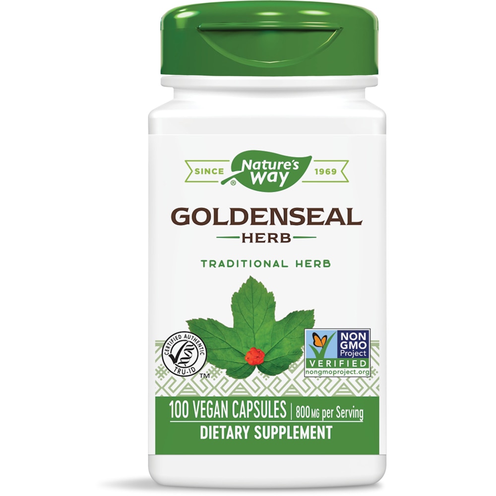 Goldenseal - Традиционные травы - 700 мг на порцию из 2 капсул - 100 веганских капсул Nature's Way