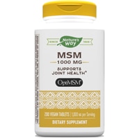 MSM - OptiMSM - Supports Joint Health -- 1000 mg Per Serving (Порция) - 200 Vegan Tablets (Таблетки) Nature's Way