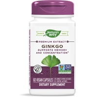 Premium Extract Ginkgo - 24% Ginkgo Flavone Glycosides -- 60 Vegan Capsules (Веганские капсулы) Nature's Way