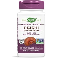 Premium Extract Reishi Mushroom -- 376 mg Per Serving (Порция) - 100 Vegan Capsules (Веганские капсулы) Nature's Way