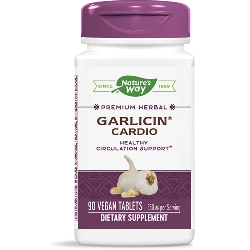 Травяной чеснок премиум-класса для кардио — 350 мг на порцию — 90 веганских таблеток Nature's Way