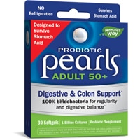Probiotic Pearls Adults 50+ — 1 миллиард живых культур — 30 мягких капсул Nature's Way