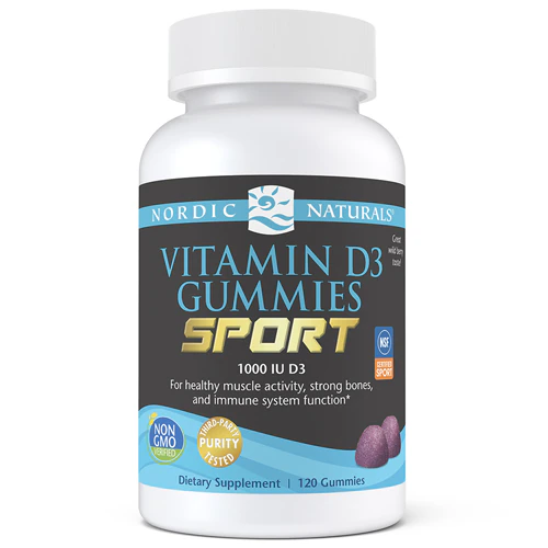 Vitamin D3 Gummies (Жевательные конфеты) Sport - NSF Certified for Sport - Wild Berry -- 1000 IU - 120 Gummies Nordic Naturals