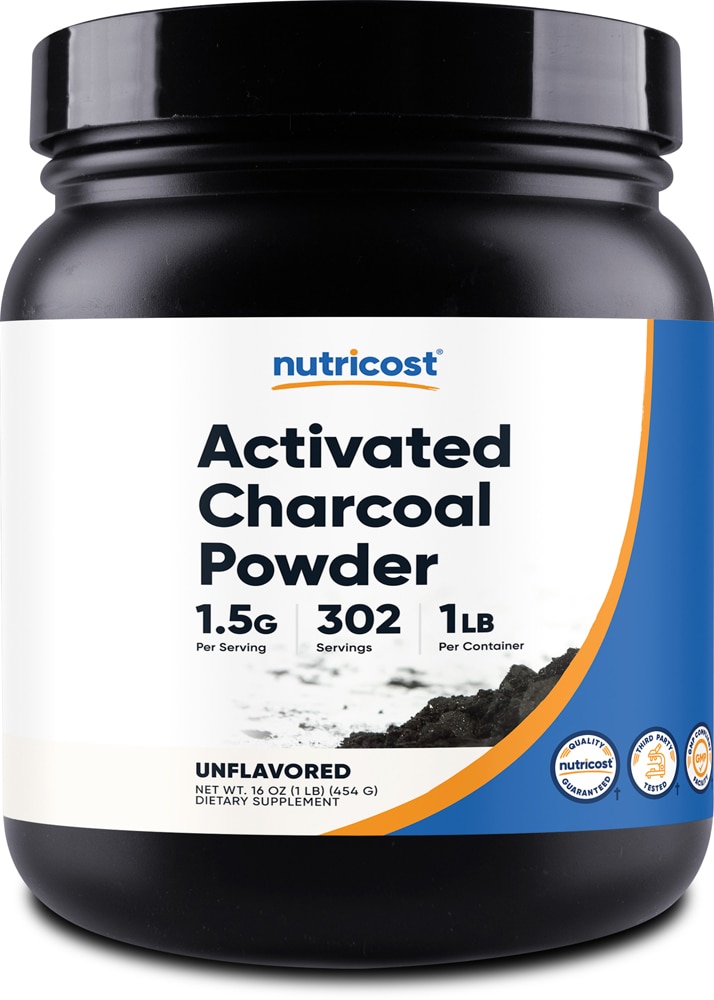 Activated Charcoal Powder (Порошок) Unflavored (Без вкуса) -- 16 oz (Унции) Nutricost