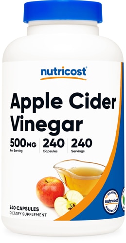 Яблочный уксус — 500 мг — 240 капсул Nutricost