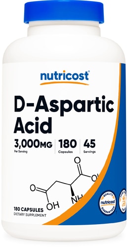 D-аспарагиновая кислота — 3000 мг — 180 капсул Nutricost