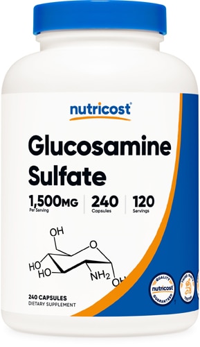 Глюкозамин Сульфат - 1500 мг - 240 капсул - Nutricost Nutricost