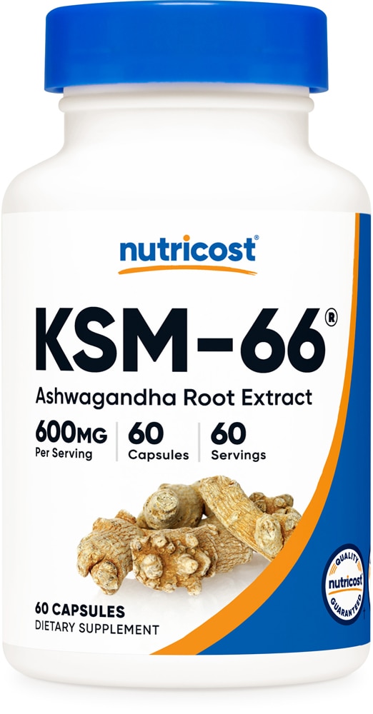 KSM-66 Экстракт Корня Ашвагандхи - 600мг - 60 Капсул - Nutricost Nutricost