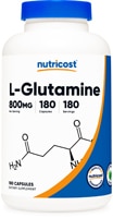 L-глютамин — 800 мг — 180 капсул Nutricost