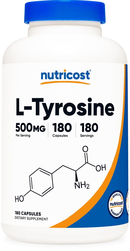 L-тирозин — 500 мг — 180 капсул Nutricost