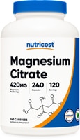 Цитрат магния — 420 мг — 240 капсул Nutricost
