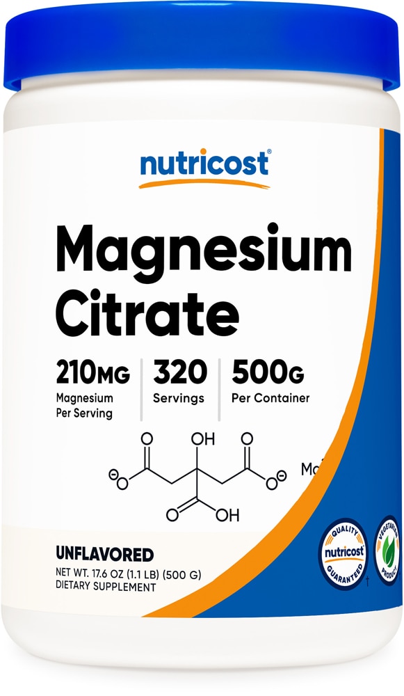 Magnesium Citrate Powder (Порошок) Unflavored (Без вкуса) -- 210 mg - 320 Servings (Порции) Nutricost