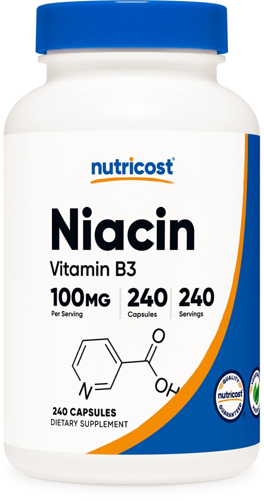 Niacin - Vitamin B3 -- 100 mg - 240 Capsules (Капсулы) Nutricost