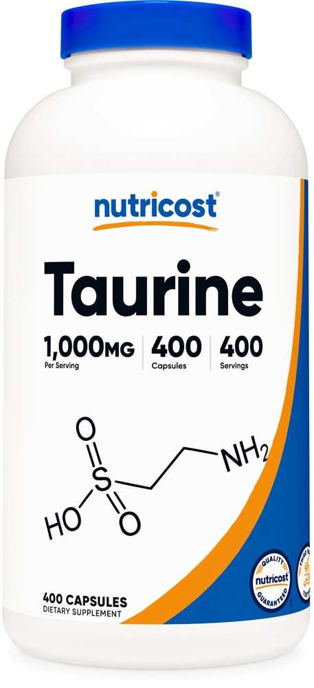Таурин - 1000 мг - 400 капсул - Nutricost Nutricost