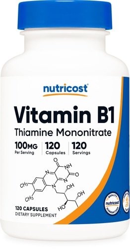 Vitamin B1 Thiamin -- 100 mg - 120 Capsules (Капсулы) Nutricost