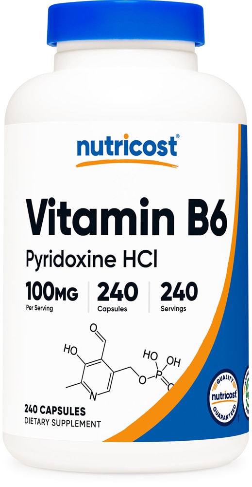 Vitamin B6 - Pyridoxine HCl -- 100 mg - 240 Capsules (Капсулы) Nutricost