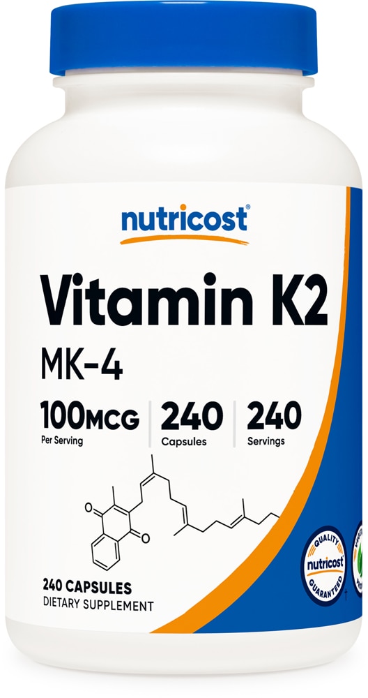 Витамин K2 MK-4 - 100 мкг - 240 капсул - Nutricost Nutricost