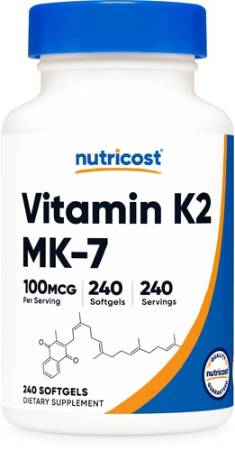 Vitamin K2 MK-7 -- 100 mcg - 240 Softgels (Мягкие капсулы) Nutricost