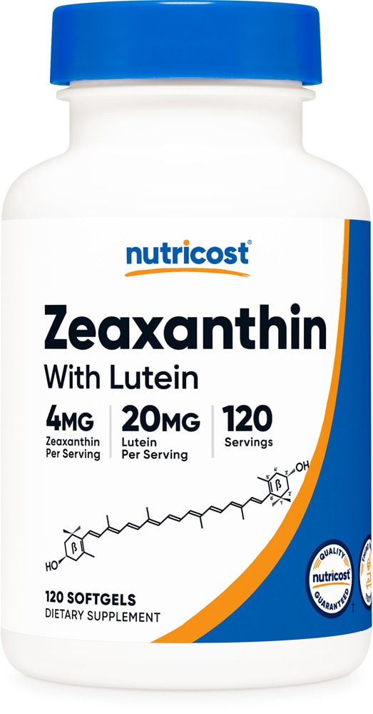 Зеаксантин с лютеином - 120 капсул - Nutricost Nutricost