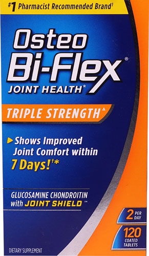 Triple Strength Glucosamine Chondroitin with Joint Shield -- 120 Coated Tablets (Таблетки с покрытием) Osteo Bi-Flex