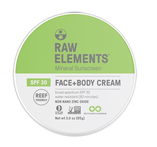 Крем для лица и тела в банках SPF 30 -- 3 унции Raw Elements