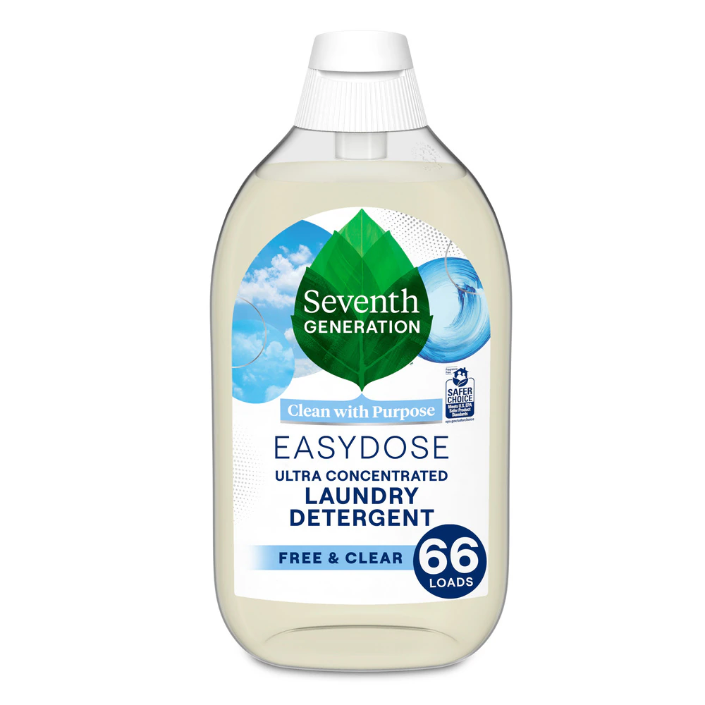 Ultra Concentrated Liquid Laundry Detergent EasyDose 66 Loads Free & Clear -- 23 fl oz Seventh Generation