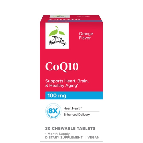 Жевательные таблетки CoQ10 — 100 мг — 30 жевательных таблеток Terry Naturally