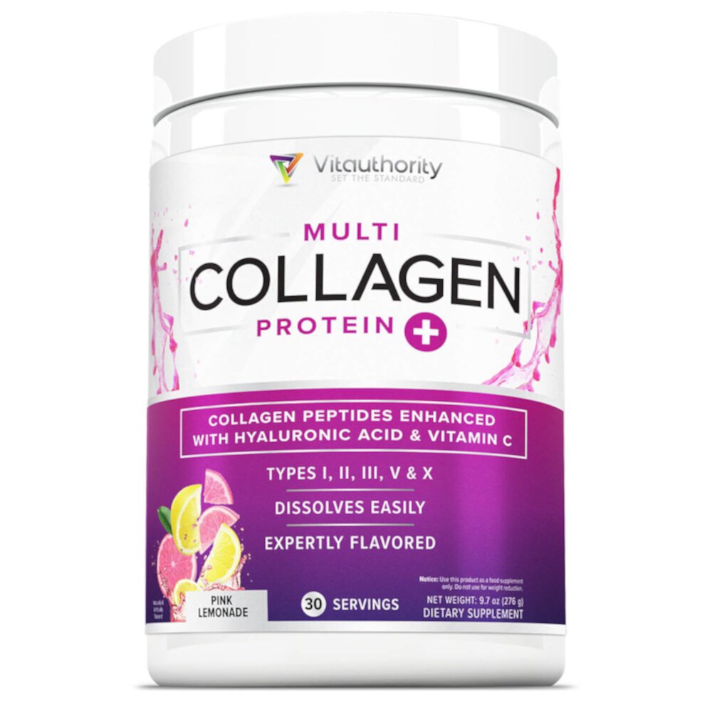 Multi Collagen Protein+ Pink Lemonade – 30 порций Vitauthority