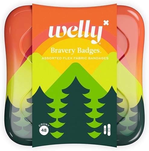 Ассортимент бинтов из гибкой ткани для кемпинга Bravery Badges -- 48 бинтов Welly