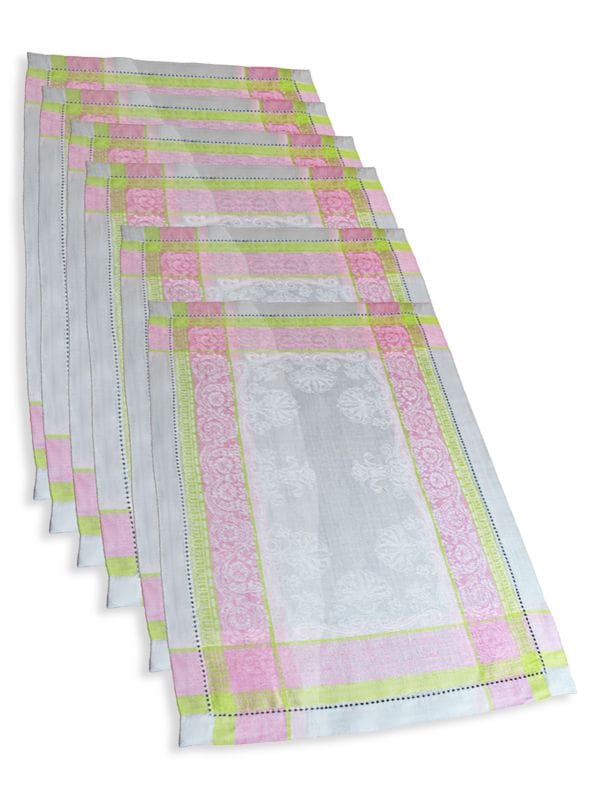 6-Piece Cleopatra Linen Placemat Set French Home