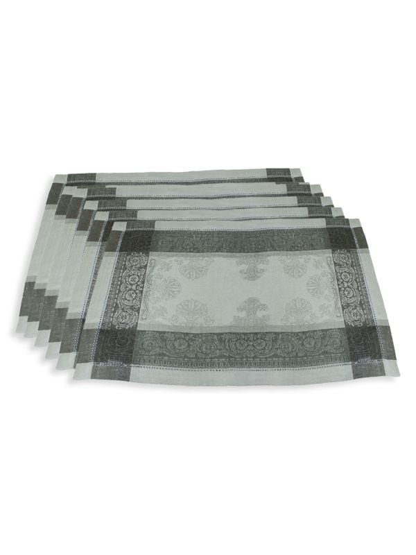 6-Piece Cleopatra Linen Placemat Set French Home