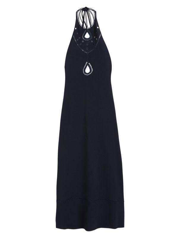 Трикотажное платье макси с вышивкой и люверсами Rosie Assoulin