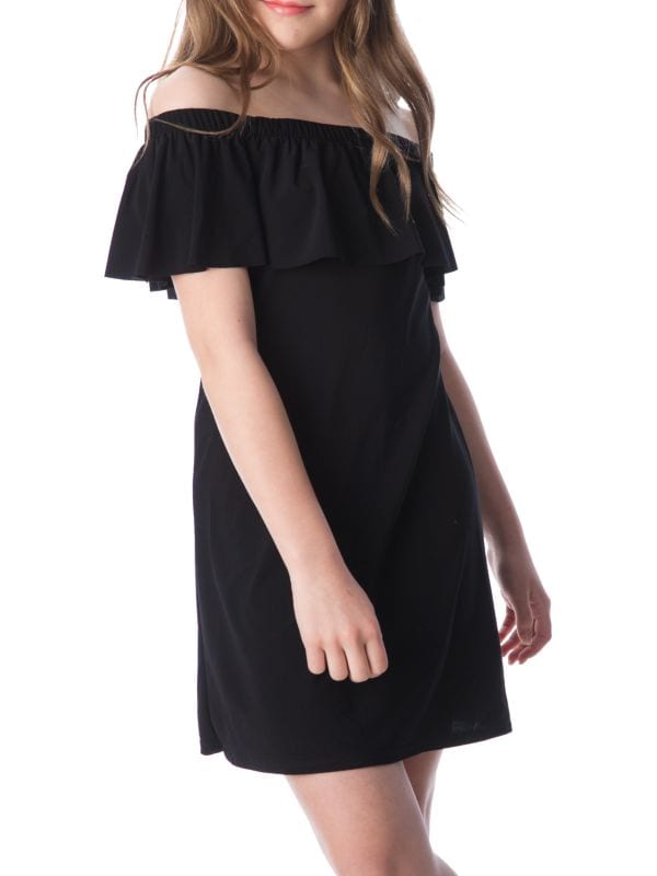 Мини-платье с открытыми плечами и рюшами для девочек Un Deux Trois