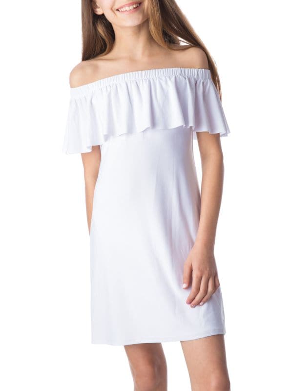 Нарядное платье Un Deux Trois для девочек Girl's Off Shoulder Ruffle Mini Dress Un Deux Trois