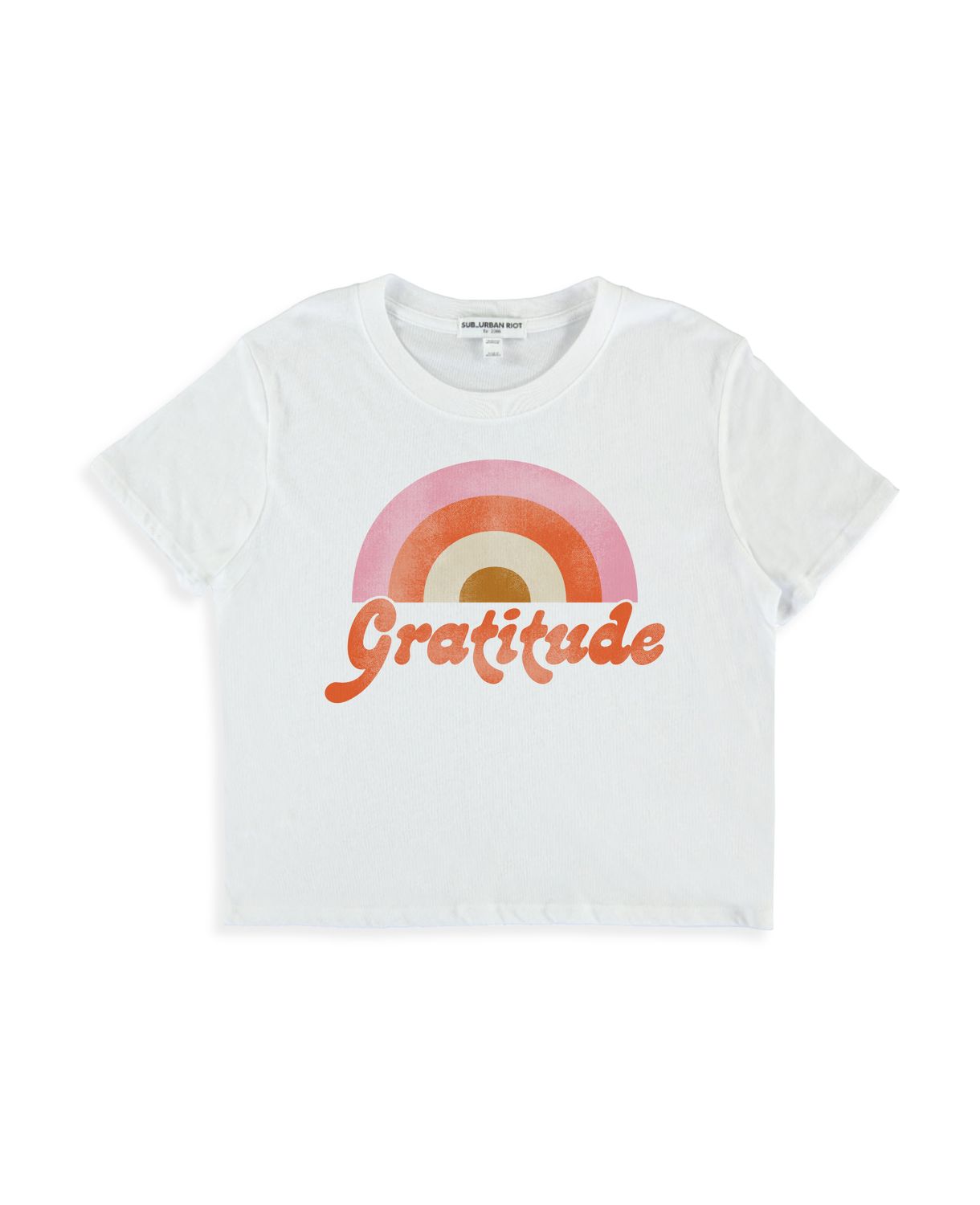 Маленькая девочка и усилитель; Укороченная футболка Girl's Gratitude Rainbow Suburban Riot