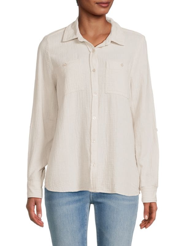 Мятая рубашка с длинным рукавом Calvin Klein