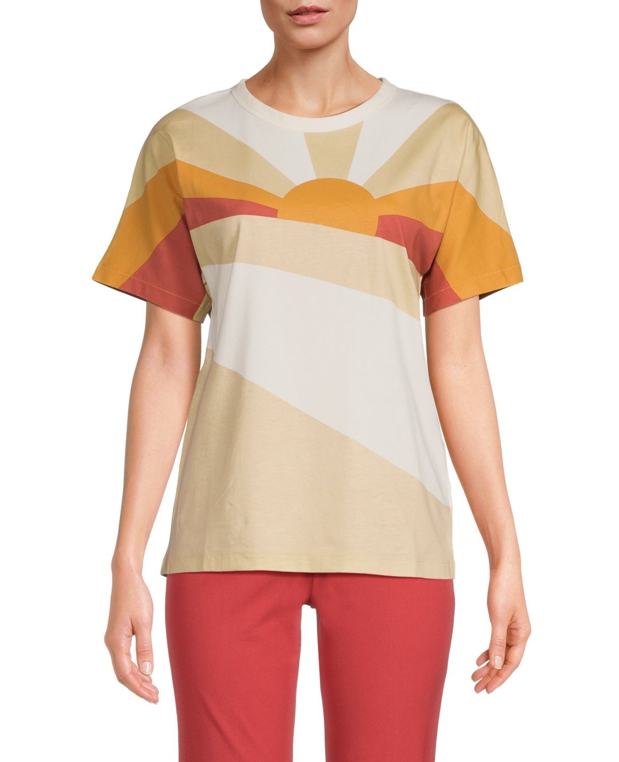 Хлопковая футболка Soleil с цветными блоками Pima Faherty