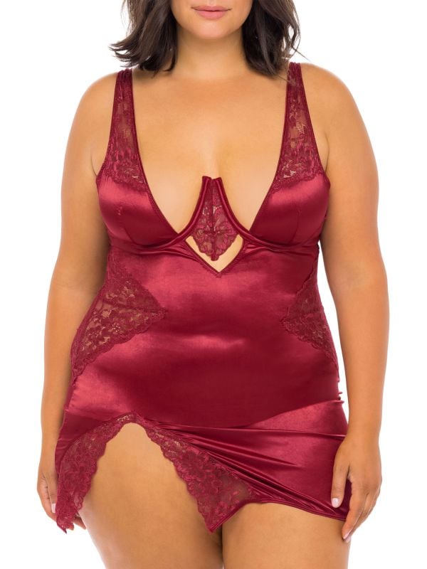 Женское Сексуальное белье Oh la la Cheri Allegra Satin & Lace Babydoll Oh la la Cheri