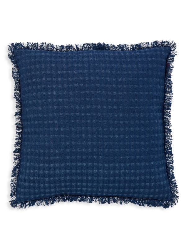 Подушка дляThrows с текстурой вафли и бахромой, хлопковая, 52 см x 52 см x 13 см Roselli