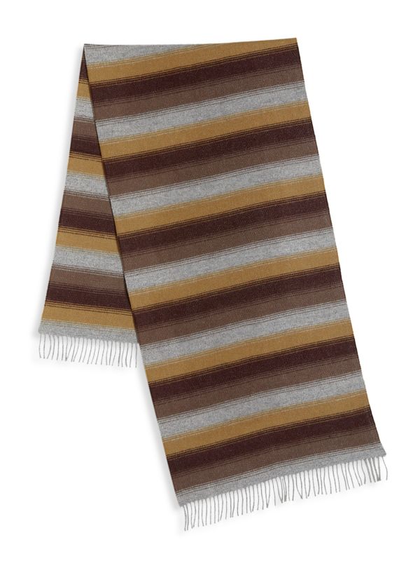 Полосатый шарф из матовой мериносовой шерсти и кашемира Saks Fifth Avenue