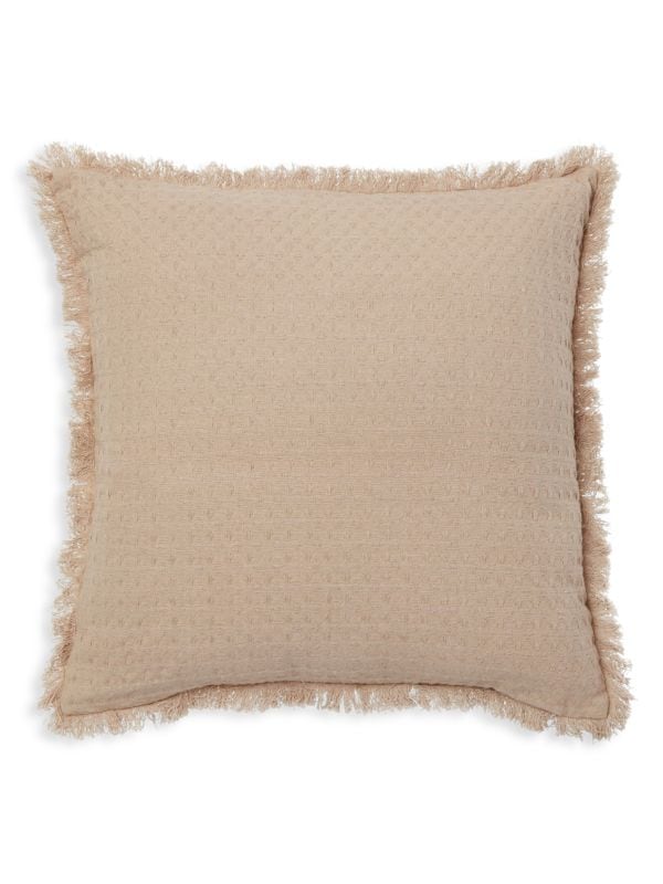 Agra Waffle Fringe Throw Pillow Roselli