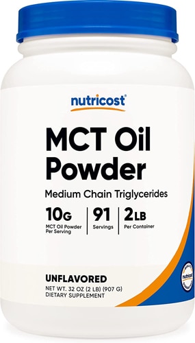 MCT Oil Powder (Порошок) Unflavored (Без вкуса) -- 32 oz (Унции) Nutricost