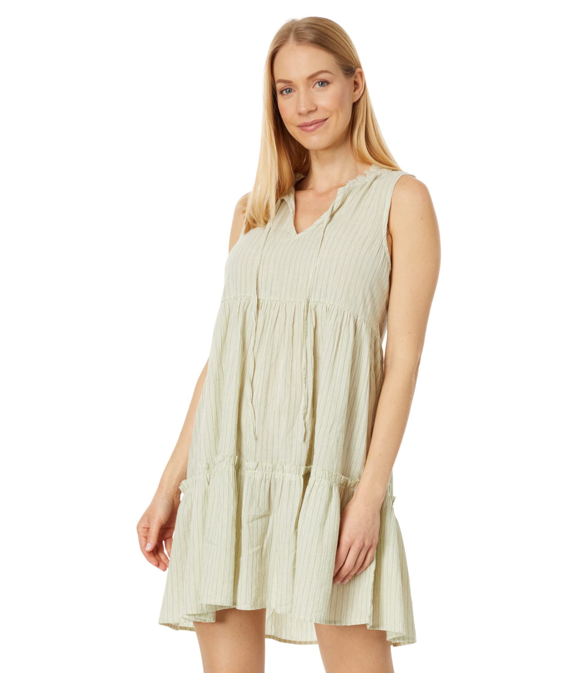 Мини-полосатое летнее платье в полоску из газовой ткани Mod-o-doc