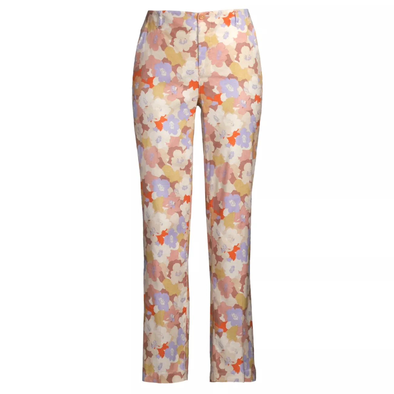Прямые брюки из льняной смеси Marilyn с цветочным принтом NYDJ